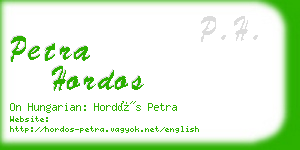 petra hordos business card